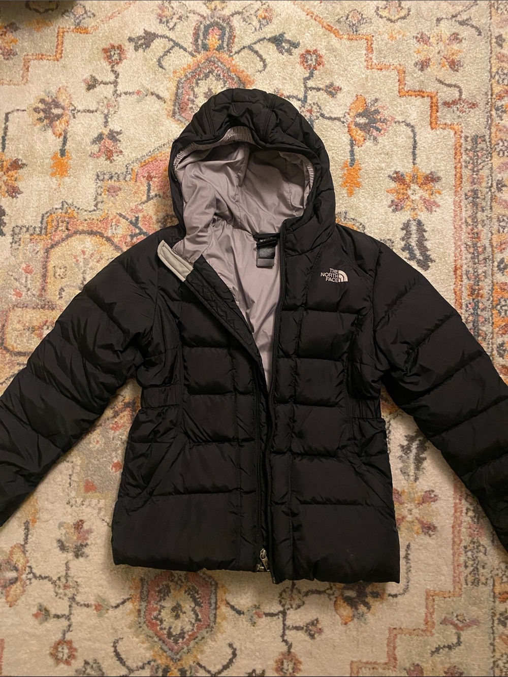 The North Face Kids Black Hooded Puffer Jacket